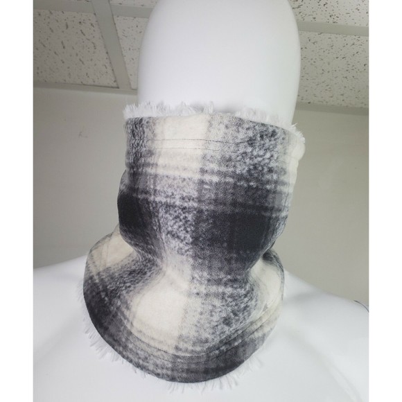 Eddie Bauer Winter Fleece Neck Warmer Shell Lining with Pull String Plaid Print - Picture 7 of 12